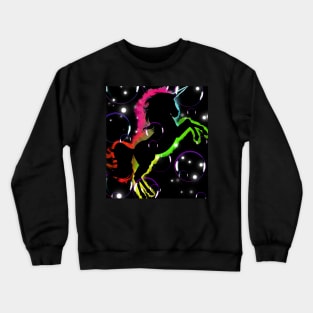 Neon color unicorn bubbles Crewneck Sweatshirt